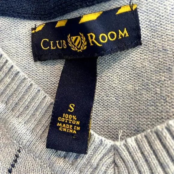 Club Room 100% Cotton Blue Pullover Men's Sweater Size Small - Picture 8 of 9